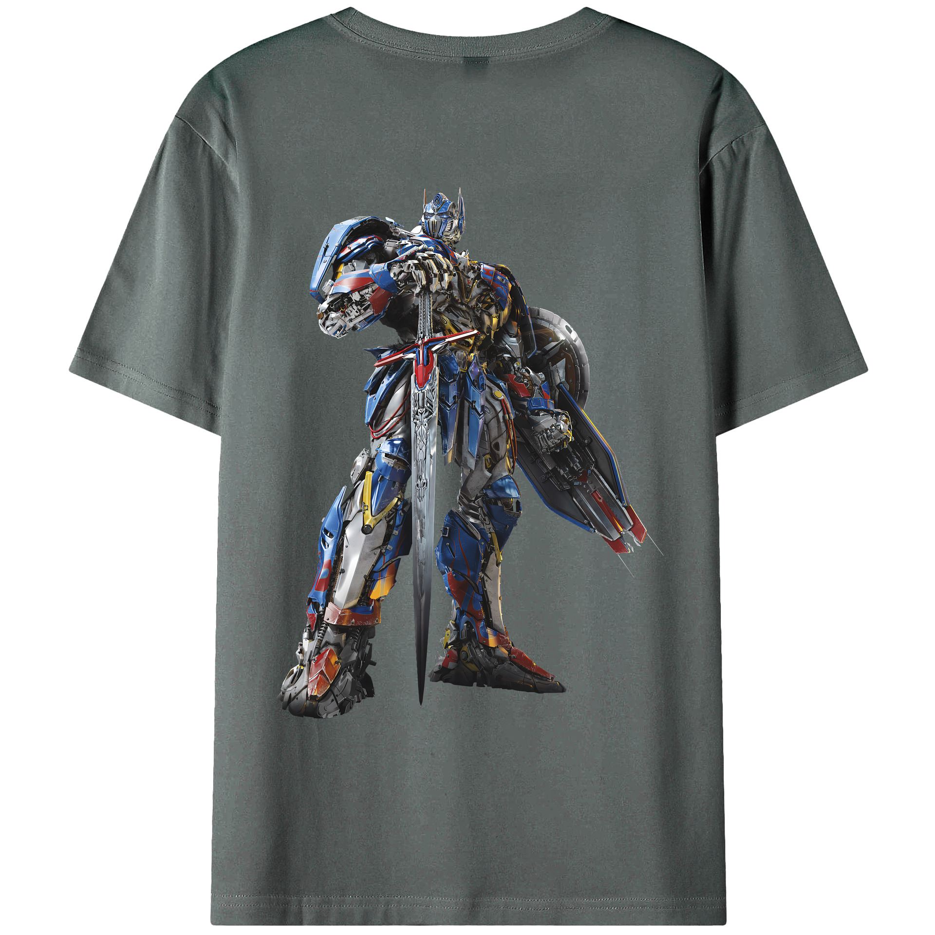 （画像用） Transformers トランスフォーマー 綿100％ メンズ半袖Tシャツ（バックプリント） 通気性